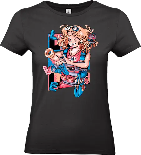 Mechanische Liebe - glitchige Liebe, Liebe in der Zukunft, Anime-Cyborg-Mädchen, süßer Glitch, Cyberpunk-Valentinstag, Cyborg-Mädchen-Liebe, mechanische Zuneigung, Romantik-Upgrade - Standard T-Shirt (Frauen)