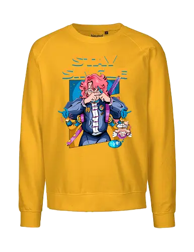 Bleib Single - Anti-Valentinstag, Cyber-Ninja, Cyberpunk-Valentinstag, Kawaii-Herzensbrecher, Ninja-Mädchen, Single bleiben, Valentinstag-Ninjutsu - Fairtrade Sweatshirt