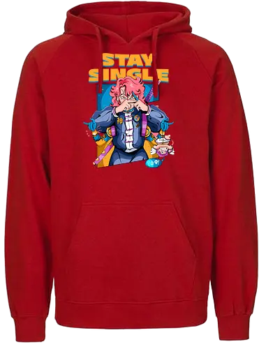 Bleib Single - Anti-Valentinstag, Cyber-Ninja, Cyberpunk-Valentinstag, Kawaii-Herzensbrecher, Ninja-Mädchen, Single bleiben, Valentinstag-Ninjutsu - Fairtrade Hoodie