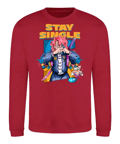 Bleib Single - Anti-Valentinstag, Cyber-Ninja, Cyberpunk-Valentinstag, Kawaii-Herzensbrecher, Ninja-Mädchen, Single bleiben, Valentinstag-Ninjutsu - Sweatshirt