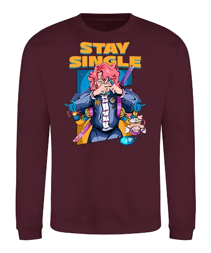 Bleib Single - Anti-Valentinstag, Cyber-Ninja, Cyberpunk-Valentinstag, Kawaii-Herzensbrecher, Ninja-Mädchen, Single bleiben, Valentinstag-Ninjutsu - Sweatshirt