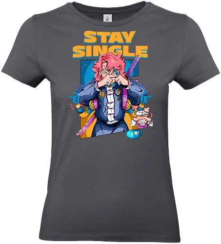 Bleib Single - Anti-Valentinstag, Cyber-Ninja, Cyberpunk-Valentinstag, Kawaii-Herzensbrecher, Ninja-Mädchen, Single bleiben, Valentinstag-Ninjutsu - Standard T-Shirt (Frauen)