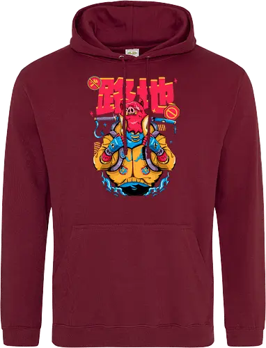 Wütendes rotes Schwein mit Katana