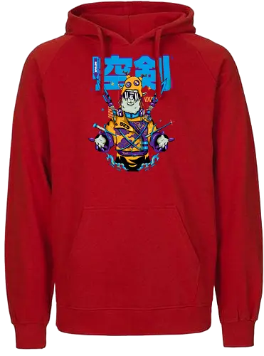 Attentäter-Lama – Cyberpunk-Samurai-Tier - Tierkrieger, Bladecore, Cyber-Tier, Cyberpunk-Samurai, pelzige Klinge, Kawaii-Assassine, Lama mit Haltung, Neotokyo, urbane Streetwear - Fairtrade Hoodie