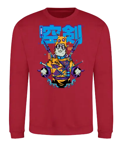 Attentäter-Lama – Cyberpunk-Samurai-Tier - Tierkrieger, Bladecore, Cyber-Tier, Cyberpunk-Samurai, pelzige Klinge, Kawaii-Assassine, Lama mit Haltung, Neotokyo, urbane Streetwear - Sweatshirt