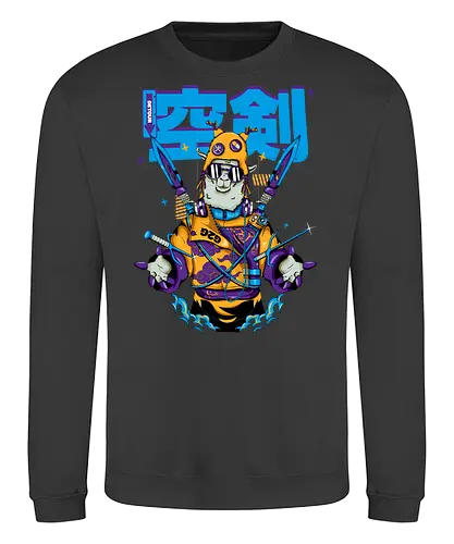 Attentäter-Lama – Cyberpunk-Samurai-Tier - Tierkrieger, Bladecore, Cyber-Tier, Cyberpunk-Samurai, pelzige Klinge, Kawaii-Assassine, Lama mit Haltung, Neotokyo, urbane Streetwear - Sweatshirt