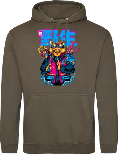 Samurai-Cyberpunk-Katze