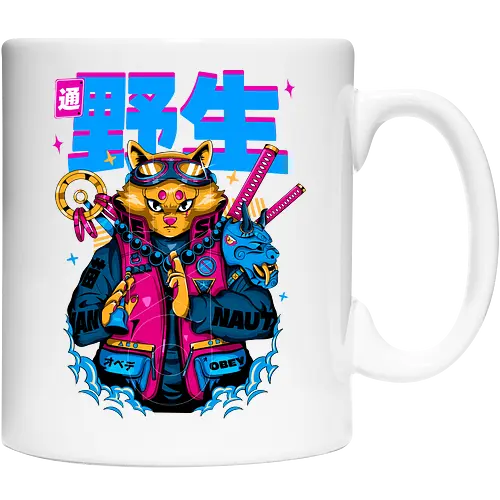 Samurai-Cyberpunk-Katze
