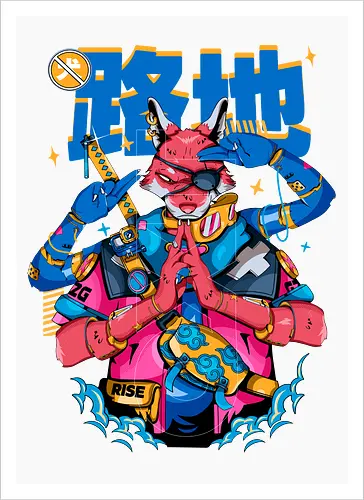 Tokyo-Straßenfuchs – Cyberpunk-Samurai
