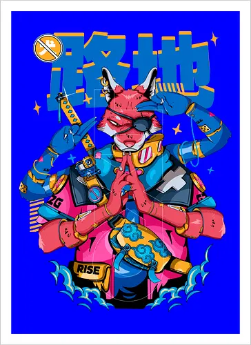Tokyo-Straßenfuchs – Cyberpunk-Samurai