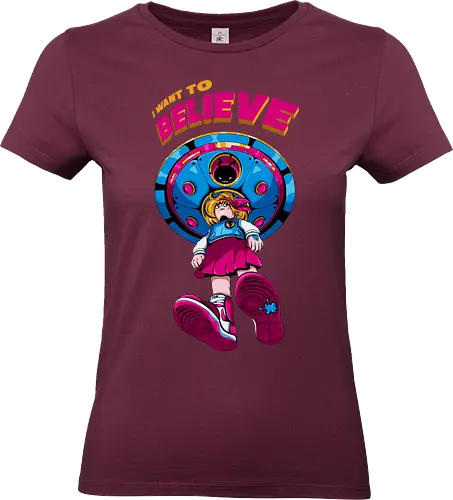 Ich will glauben - 90er-Jahre-Science-Fiction, Entführung, Alien-Angriff, kosmische Angst, gruseliger Außerirdischer, dunkle Science-Fiction, schwarzer Humor, ich will glauben, Vintage-Alien, Akte-X-Vibes - Standard T-Shirt (Frauen)