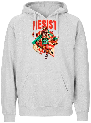 Widerstand – Futuristische Dystopie - Ästhetische Revolution, Anarchie, Cyber-Aktivismus, Cyberpunk-Rebellion, dystopischer Protest, Rebell mit Stil, Rebellion, Widerstand, Tränengasprotest, städtischer Aufruhr - Fairtrade Hoodie