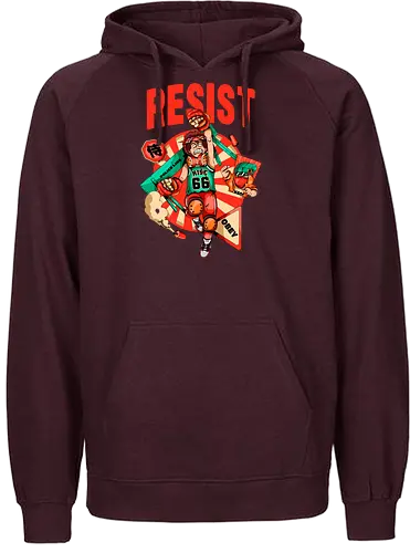 Widerstand – Futuristische Dystopie - Ästhetische Revolution, Anarchie, Cyber-Aktivismus, Cyberpunk-Rebellion, dystopischer Protest, Rebell mit Stil, Rebellion, Widerstand, Tränengasprotest, städtischer Aufruhr - Fairtrade Hoodie