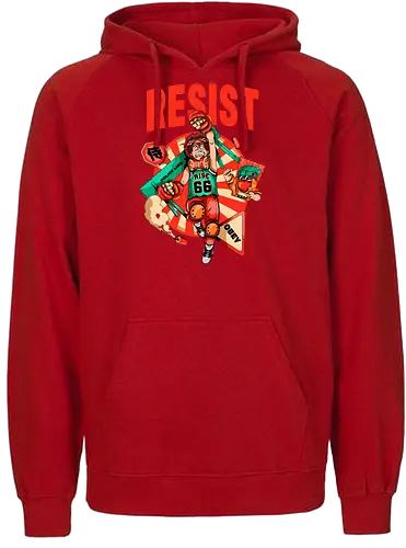 Widerstand – Futuristische Dystopie - Ästhetische Revolution, Anarchie, Cyber-Aktivismus, Cyberpunk-Rebellion, dystopischer Protest, Rebell mit Stil, Rebellion, Widerstand, Tränengasprotest, städtischer Aufruhr - Fairtrade Hoodie