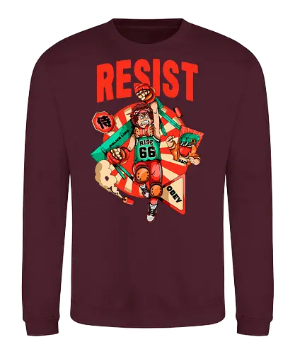 Widerstand – Futuristische Dystopie - Ästhetische Revolution, Anarchie, Cyber-Aktivismus, Cyberpunk-Rebellion, dystopischer Protest, Rebell mit Stil, Rebellion, Widerstand, Tränengasprotest, städtischer Aufruhr - Sweatshirt