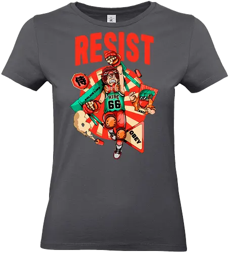 Widerstand – Futuristische Dystopie - Ästhetische Revolution, Anarchie, Cyber-Aktivismus, Cyberpunk-Rebellion, dystopischer Protest, Rebell mit Stil, Rebellion, Widerstand, Tränengasprotest, städtischer Aufruhr - Standard T-Shirt (Frauen)