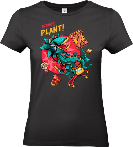 Zimmerpflanze - asozial, digital, asoziale Ästhetik, fleischfressende Pflanze, Photosynthese, Gamer-Pflanze, Zimmerpflanze, Plantcore, Quarantänecore, seltsames Indoor - Standard T-Shirt (Frauen)