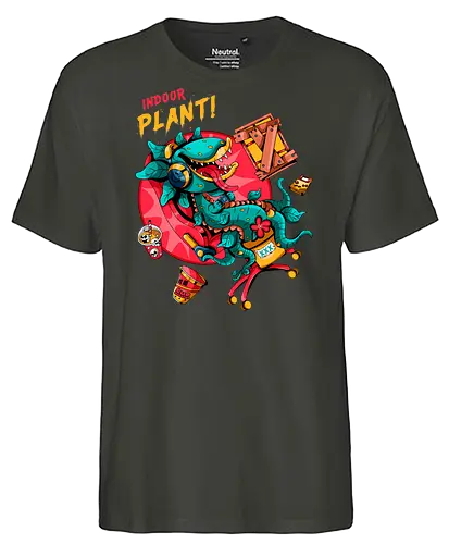 Zimmerpflanze - asozial, digital, asoziale Ästhetik, fleischfressende Pflanze, Photosynthese, Gamer-Pflanze, Zimmerpflanze, Plantcore, Quarantänecore, seltsames Indoor - Fairtrade T-Shirt