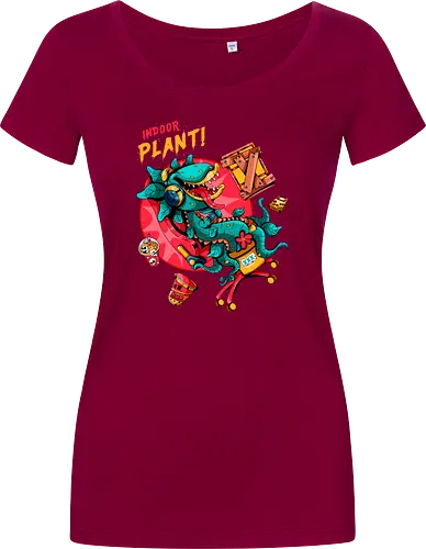 Zimmerpflanze - asozial, digital, asoziale Ästhetik, fleischfressende Pflanze, Photosynthese, Gamer-Pflanze, Zimmerpflanze, Plantcore, Quarantänecore, seltsames Indoor - Damen T-Shirt