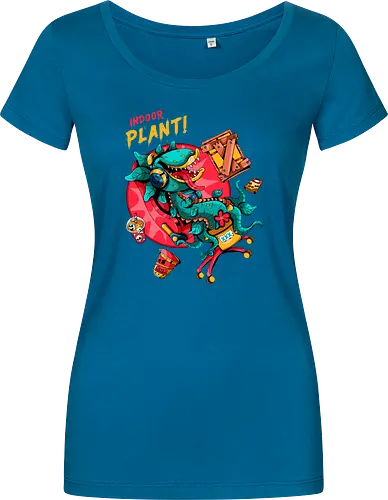 Zimmerpflanze - asozial, digital, asoziale Ästhetik, fleischfressende Pflanze, Photosynthese, Gamer-Pflanze, Zimmerpflanze, Plantcore, Quarantänecore, seltsames Indoor - Damen T-Shirt