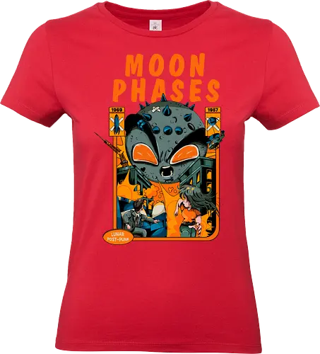 Mondphasen - punk graphics, weirdcore, angry moon, angry moon phases, astrology, dark aesthetic, disaster humor, lunar phases, post punk moon - Standard T-Shirt (Frauen)