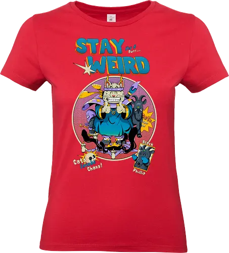 Bleib weird - seltsame Katze, Hexenkatze, unheimliches Kawaii, okkulter Humor, Ritualkatze, Shinto-Punk, bleib seltsam, Beschwörungskreis, dunkel süß - Standard T-Shirt (Frauen)