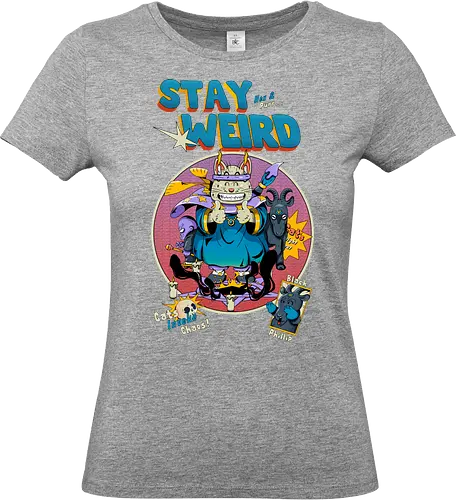 Bleib weird - seltsame Katze, Hexenkatze, unheimliches Kawaii, okkulter Humor, Ritualkatze, Shinto-Punk, bleib seltsam, Beschwörungskreis, dunkel süß - Standard T-Shirt (Frauen)