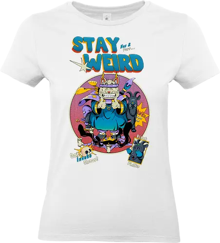 Bleib weird - seltsame Katze, Hexenkatze, unheimliches Kawaii, okkulter Humor, Ritualkatze, Shinto-Punk, bleib seltsam, Beschwörungskreis, dunkel süß - Standard T-Shirt (Frauen)
