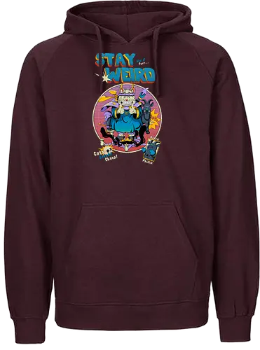 Bleib weird - seltsame Katze, Hexenkatze, unheimliches Kawaii, okkulter Humor, Ritualkatze, Shinto-Punk, bleib seltsam, Beschwörungskreis, dunkel süß - Fairtrade Hoodie