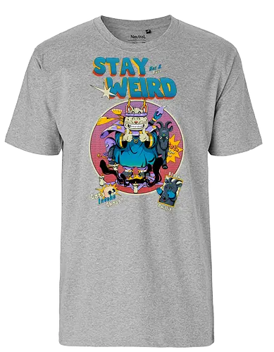 Bleib weird - seltsame Katze, Hexenkatze, unheimliches Kawaii, okkulter Humor, Ritualkatze, Shinto-Punk, bleib seltsam, Beschwörungskreis, dunkel süß - Fairtrade T-Shirt
