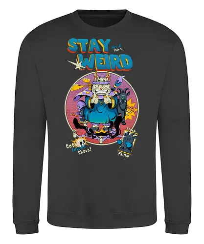 Bleib weird - seltsame Katze, Hexenkatze, unheimliches Kawaii, okkulter Humor, Ritualkatze, Shinto-Punk, bleib seltsam, Beschwörungskreis, dunkel süß - Sweatshirt