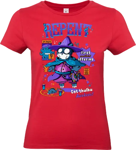 Bereue - katze, cthulhu, gruselig süß, dunkle kunst, dunkle katze, schwarzer humor, dunkel süß, okkulte katze, rituelle katze, beschwörung, hexenkatze, unheimliches kätzchen, lovecraft, necronomicon, hexenkatze - Standard T-Shirt (Frauen)