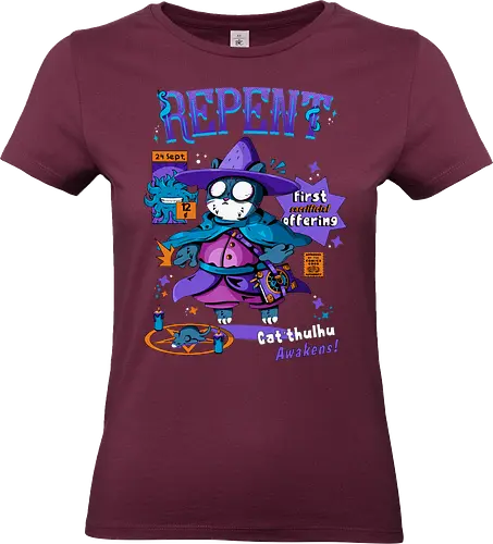 Bereue - katze, cthulhu, gruselig süß, dunkle kunst, dunkle katze, schwarzer humor, dunkel süß, okkulte katze, rituelle katze, beschwörung, hexenkatze, unheimliches kätzchen, lovecraft, necronomicon, hexenkatze - Standard T-Shirt (Frauen)