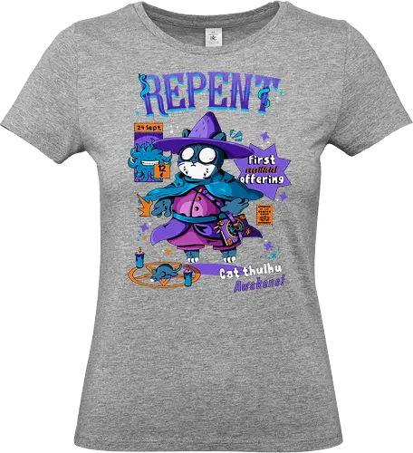 Bereue - katze, cthulhu, gruselig süß, dunkle kunst, dunkle katze, schwarzer humor, dunkel süß, okkulte katze, rituelle katze, beschwörung, hexenkatze, unheimliches kätzchen, lovecraft, necronomicon, hexenkatze - Standard T-Shirt (Frauen)