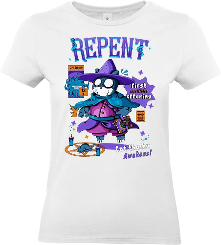 Bereue - katze, cthulhu, gruselig süß, dunkle kunst, dunkle katze, schwarzer humor, dunkel süß, okkulte katze, rituelle katze, beschwörung, hexenkatze, unheimliches kätzchen, lovecraft, necronomicon, hexenkatze - Standard T-Shirt (Frauen)