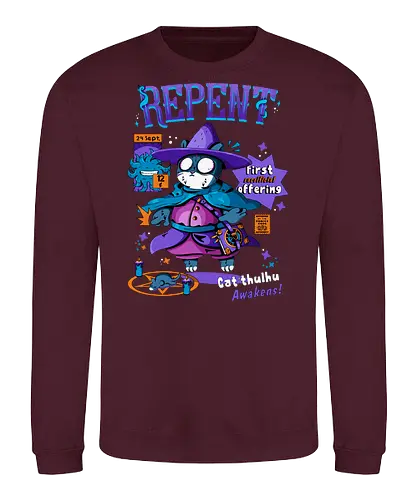 Bereue - katze, cthulhu, gruselig süß, dunkle kunst, dunkle katze, schwarzer humor, dunkel süß, okkulte katze, rituelle katze, beschwörung, hexenkatze, unheimliches kätzchen, lovecraft, necronomicon, hexenkatze - Sweatshirt