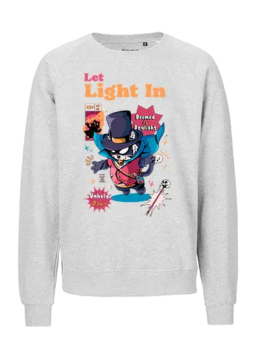Lass Licht herein - schwarze Katze, dunkle Ästhetik, dunkel süß, ewige Nacht, Gothic-Katze, gruselige Katze, Sonnenlicht ist giftig, Untote, Vampirkatze, viktorianischer Horror, viktorianischer Vampir - Fairtrade Sweatshirt