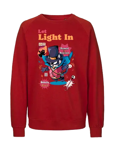 Lass Licht herein - schwarze Katze, dunkle Ästhetik, dunkel süß, ewige Nacht, Gothic-Katze, gruselige Katze, Sonnenlicht ist giftig, Untote, Vampirkatze, viktorianischer Horror, viktorianischer Vampir - Fairtrade Sweatshirt