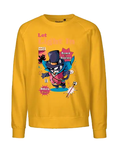 Lass Licht herein - schwarze Katze, dunkle Ästhetik, dunkel süß, ewige Nacht, Gothic-Katze, gruselige Katze, Sonnenlicht ist giftig, Untote, Vampirkatze, viktorianischer Horror, viktorianischer Vampir - Fairtrade Sweatshirt