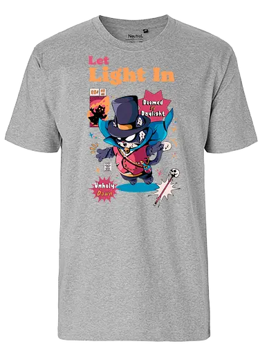 Lass Licht herein - schwarze Katze, dunkle Ästhetik, dunkel süß, ewige Nacht, Gothic-Katze, gruselige Katze, Sonnenlicht ist giftig, Untote, Vampirkatze, viktorianischer Horror, viktorianischer Vampir - Fairtrade T-Shirt