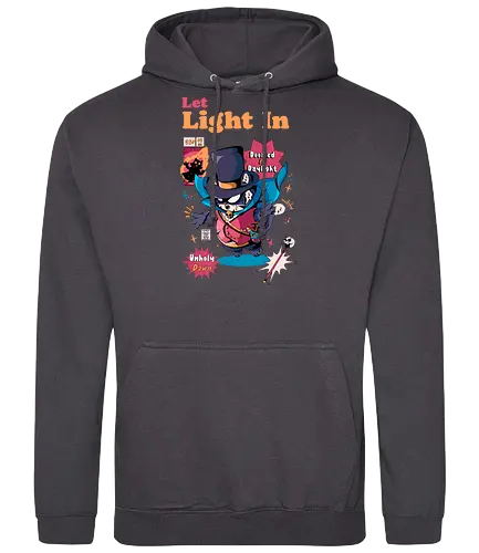 Lass Licht herein - schwarze Katze, dunkle Ästhetik, dunkel süß, ewige Nacht, Gothic-Katze, gruselige Katze, Sonnenlicht ist giftig, Untote, Vampirkatze, viktorianischer Horror, viktorianischer Vampir - Standard Hoodie