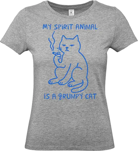 My Spirit Animal is a Grumpy Cat - grumpy cat, spirit animal, funny cat, cat lover, humor, sarcastic, minimalist cat, cool cat, pet humor - Standard T-Shirt (Frauen)