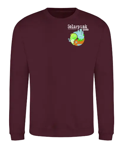 Solarpunk 2050 Logo quadratisch, für dunklen Hintergrund - Solarpunk, TTRPG, Rollenspiel, Utopie - Sweatshirt