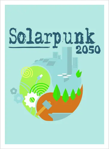 Solarpunk 2050 Logo quadratisch, für hellen Hintergrund