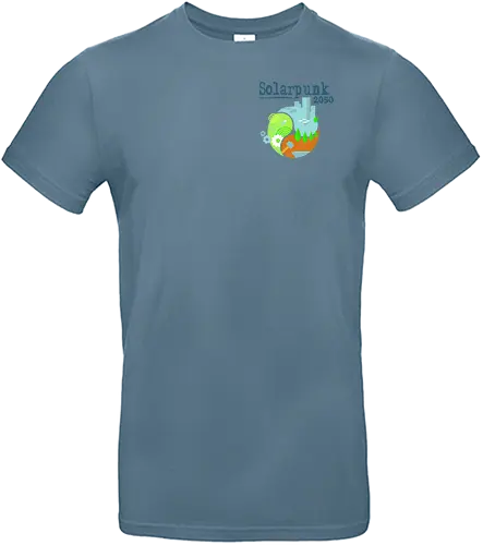 Solarpunk 2050 Logo quadratisch, für hellen Hintergrund - Solarpunk, TTRPG, Rollenspiel, Utopie - Standard T-Shirt