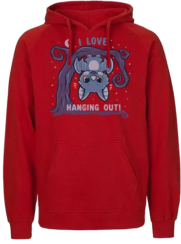 I Love Hanging Out - cute bat, halloween, funny bat, kawaii bat, spooky cute, niedliche fledermaus, halloween, lustige fledermaus, kawaii fledermaus, gruselig niedlich, hängende fledermaus - Fairtrade Hoodie