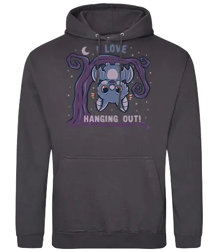 I Love Hanging Out - cute bat, halloween, funny bat, kawaii bat, spooky cute, niedliche fledermaus, halloween, lustige fledermaus, kawaii fledermaus, gruselig niedlich, hängende fledermaus - Standard Hoodie