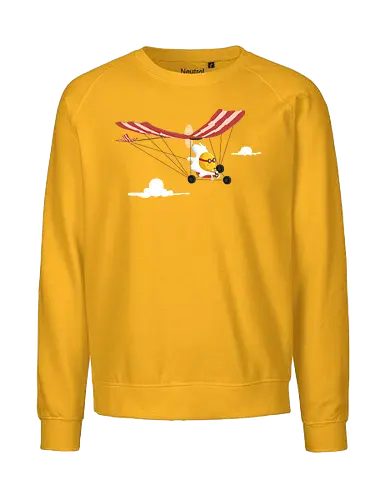 Ultralight - breakfast, airplane, bacon, bacon lover, clouds, cooking, delicious, egg, food, funny bacon, humor, bacon and egg, pork, tasty, yummy - Fairtrade Sweatshirt