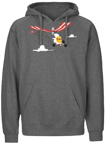 Ultralight - breakfast, airplane, bacon, bacon lover, clouds, cooking, delicious, egg, food, funny bacon, humor, bacon and egg, pork, tasty, yummy - Fairtrade Hoodie