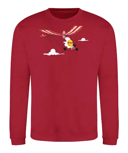 Ultralight - breakfast, airplane, bacon, bacon lover, clouds, cooking, delicious, egg, food, funny bacon, humor, bacon and egg, pork, tasty, yummy - Sweatshirt
